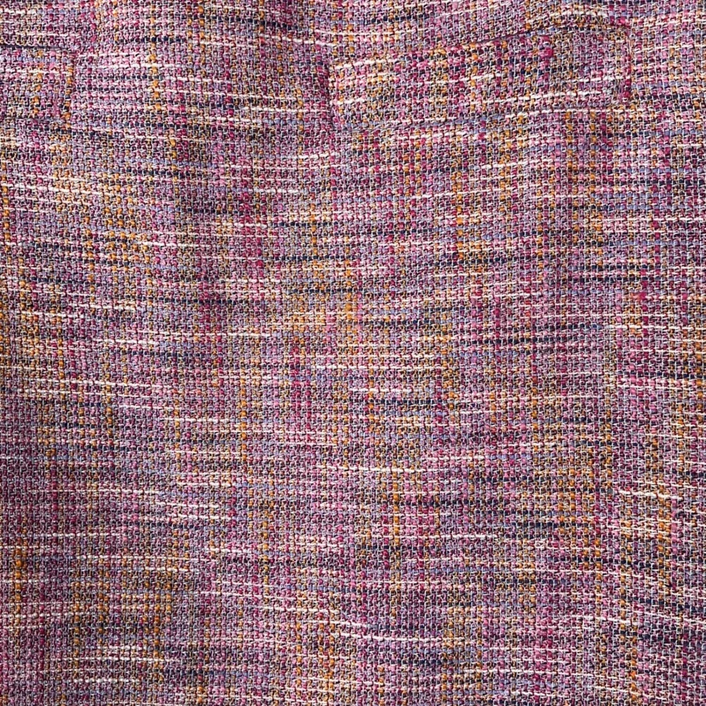LOFT Petites Pink Multi Color Tweed Mini Skirt Size 12P Side Zip A-Line